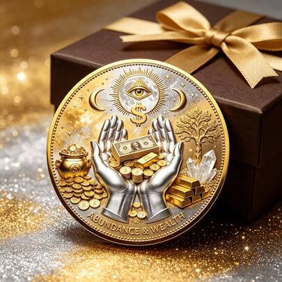 1pc/Set 3D Exquisite Wealth Abundance Commemorative Coin, All-Seeing Eye Collectible Coin, Wealth & Fortune Lucky Charm - Core Totem All-Seeing Eye (Eye Of God), Represents Omniscience & Protection, Breaks Obstacles, Dispels Negative Energy, Preserves Personal Wealth, Blocks Financial Loss, Stabilizes Personal Treasury, Protects All Acquired Wealth. Niche Wealth-Attracting Coin Collectible, Compact & Portable, Can Be Carried In Pocket