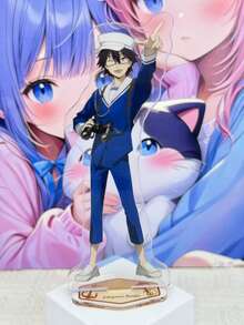13cm Bungo Stray Dogs Sailor Uniform Acrylic Stand, Cute Character Display Stand, Suitable For Manga Merchandise, Home Decor, Room Decoration, Desktop Ornament, Also As A Gift For Girls - Multicolor - View 6