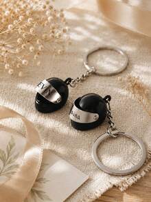Custom Motorcycle Helmet Keychain-Personalizable With Initials; A Special Gift For Motorcycle Enthusiasts Or A Gift For A Dad Who Rides. - New Helmet Keychain - View 5