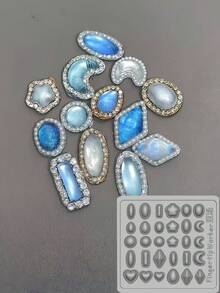 New Versatile Practical Egg-Shaped Gemstone Vintage Nail Art Mold - Clear - View 3