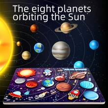 Children's Solar System 8 Planets Model Space Puzzle Toy, Cartoon Toy, 8 Planets Panel, Solar System Cartoon Cognitive Space Puzzle, Desktop Toy, Ideal Gift - Multicolor - View 4