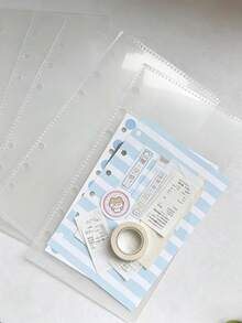 Pocket-Sized Transparent Ring Binder + Transparent Inner Pouch For Cash Storage, Savings, And Investment Planning. Slim, Plain, Simple, Mini Style. Easy Storage Set For Small Amounts Of Cash, Cards, And Receipts When You're Out And About. - A - View 8