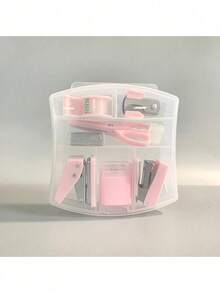 8pcs Mini Office Supplies Set Mini Stationery Set - Includes Mini Stapler, Scissors, Staple Remover, Staples, Tape Dispenser, Back To School, School Supplies - Multi-color - View 7