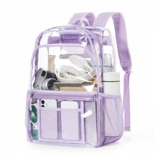 Heavy Duty Clear Backpack Stadium Approved | Waterproof See-Through PVC Clear Bag With Reinforced Shoulder Straps, Smooth Zippers And Multiple Pockets - Multicolor - View 16
