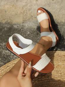 Women's Daily Versatile Fashion Flat Sandals - White - View 5