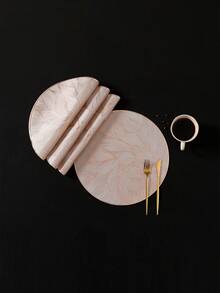 1/4/6/8pcs 15-Inch Rose Gold Round Washable PVC Placemats, Minimalist Style, Non-Slip Heat-Resistant, Suitable For Dining Table, Coffee Bar, Home Decor, Valentine's Day Decor, Wedding Decor - Rose Gold - View 6