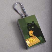 1pc Cat Funny Print Portable Ashtray With Pull-Up Design, Cat Reminder Pattern, Ashtray Gift - One Size Fits All - View 14