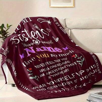 1pc Unique Customizable Photo Blanket, Soft And Skin-Friendly Flannel Pattern, Digitally Printed, Perfect For Room And Bedroom Decoration, Bedspread S
