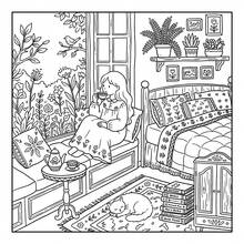 Comfortable Country Life Adult Coloring Book: Quiet Country Courtyard Water Well & Lazy Cats And Dogs Cover, Soft Outline Peaceful Country Garden Interior Pages, Suitable For Inner Peace And Coloring Hobby - XJ-866.Healing Pastoral Casual (A4) - View 2