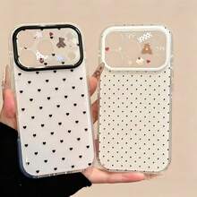 2pcs Polka Dot Phone Case Compatible With Apple 17PROMAX/16plus/15/14/13/12/11/17pro, White Background With Precise Cutouts - White - View 11