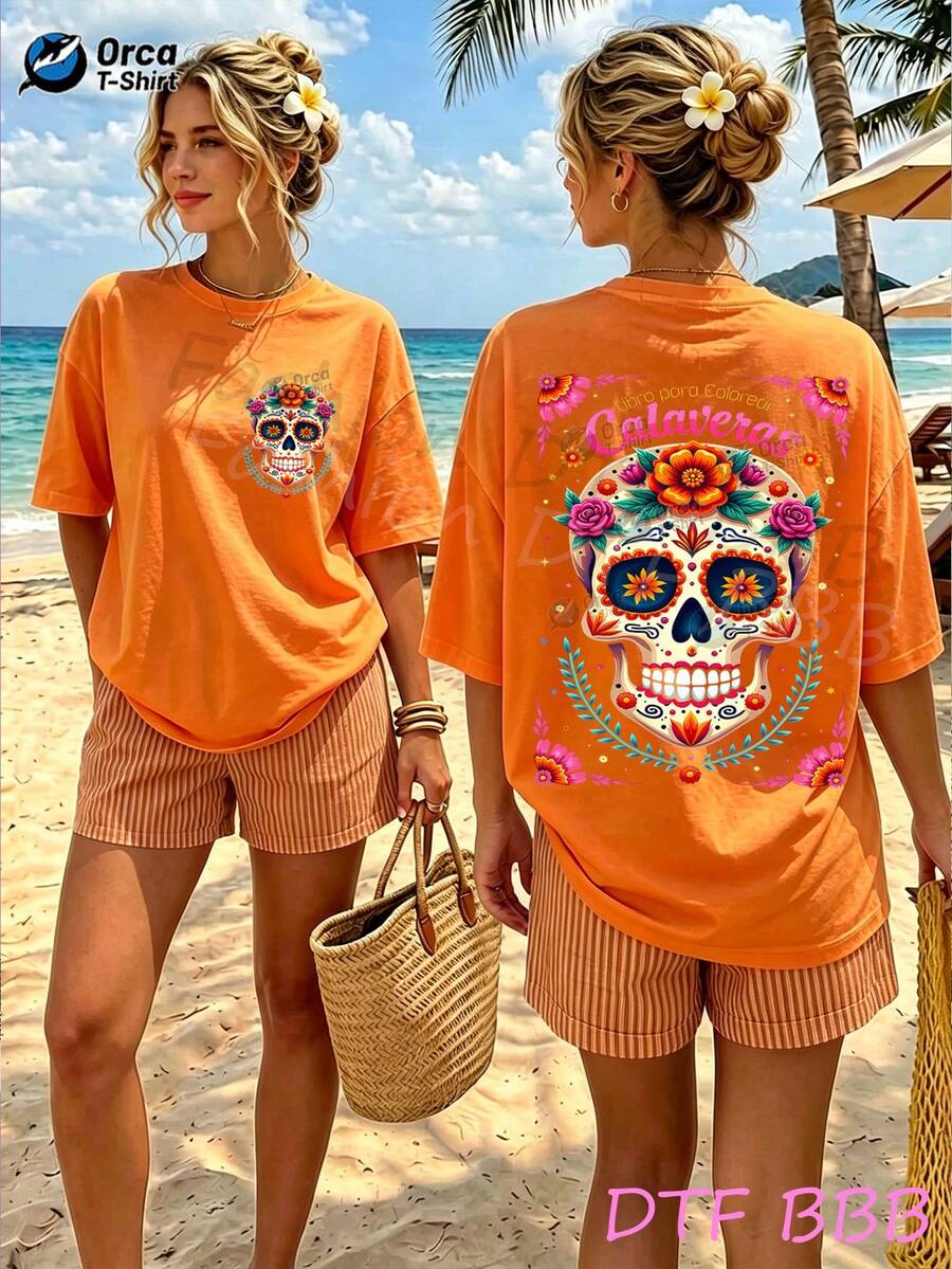Women T-Shirts - 橘色 - 查看 1
