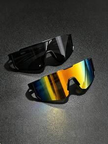 3pcs/2pcs/1pc Functional Reflective Lens Sports Eyeglasses, Outdoor Hiking Trekking Sun Protection Large Frame Goggles - Colorful - View 24