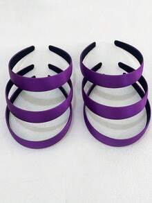 6pcs Women's Solid Color Fashion Minimalist Versatile Hair Headbands - Multicolor - View 8
