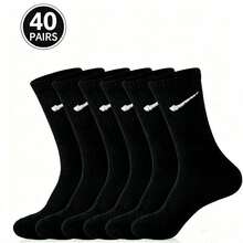 1/3/6 Pairs Women's Long Socks, Suitable For All Seasons, Elastic Waist Design, Applicable For Daily Life, Home, Office, School, Sports - Black - View 11