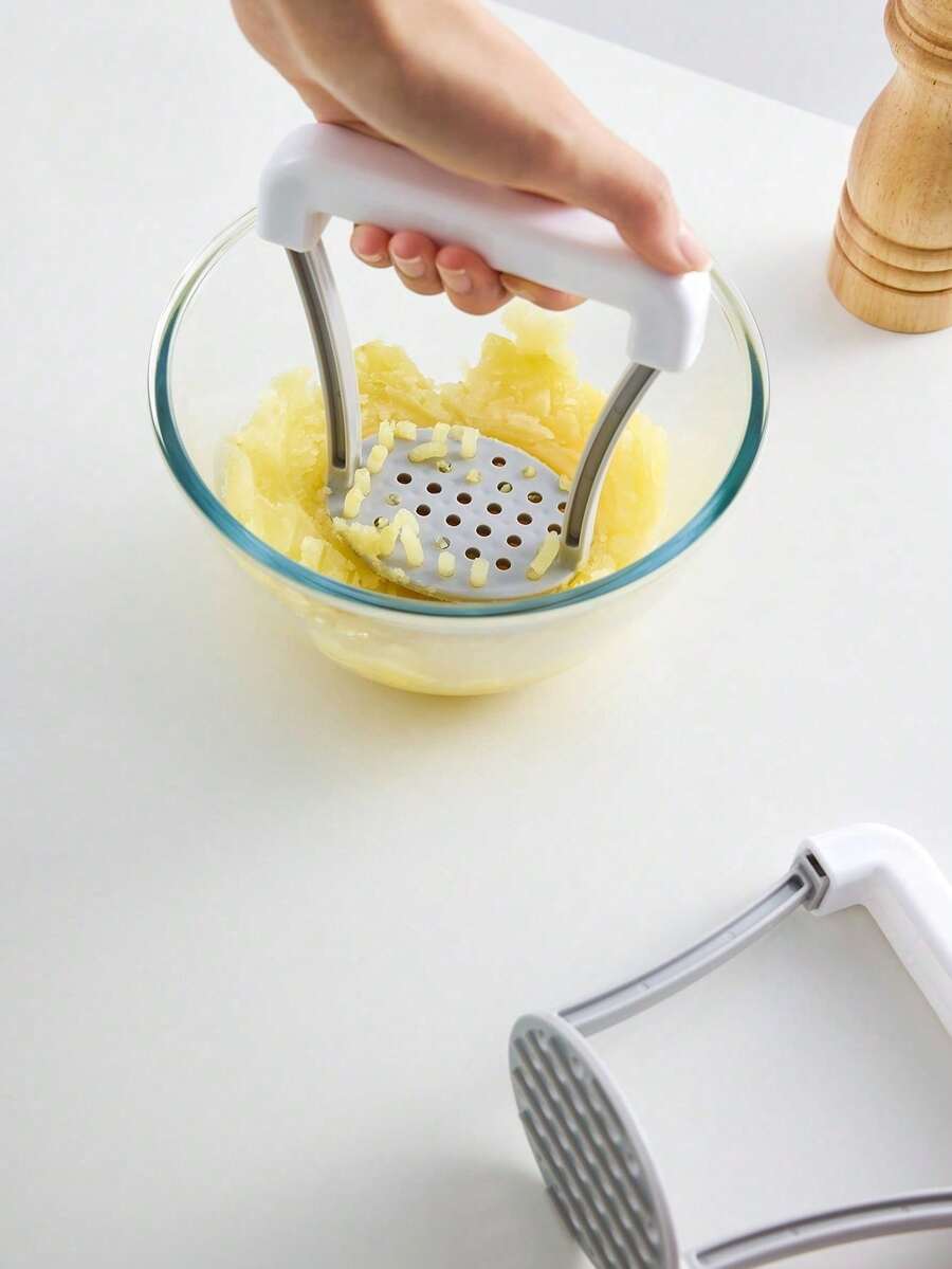 1pc Potato Masher, Manual Potato Squeezer With Wavy Pattern, Kitchen Gadget For Mashing Potatoes,Vegetable Fruit Tools,Kitchen Items,Cutter,Food,Salad,Decor,Storage,Party,Birthday.