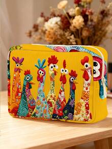 New Turkey Pattern Medical Bag, Medicine Storage Bag, Toiletry Bag, Travel Essential; Colorful Design, Suitable For Storing Medicine, Cosmetics And Various Travel Supplies; Portable Zipper Storage Bag -- Ideal Choice For Medicine And Medical Supplies Storage; Essential For Travel, Back To School Season And Outdoor Activities, Halloween Essential, Holiday Essential - Multicolor - View 7