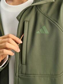 Adidas 男士 TH Softshell 梭織連帽外套 KR2497 - 綠色 - 查看 5