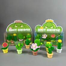 4pcs Random 3D Potted Plant Miniature Models, Made Of High-Purity Building Blocks, High-Quality Realistic Succulent Plant Decorations, Surface Maintenance Building Blocks, Suitable For Office Diaries And Planning Supplies - Multicolor - View 4