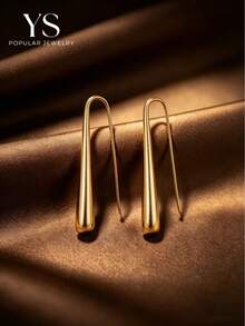 1 Pair Minimalist Long Liquid Water Drop Earrings Ear Hooks Women European American Niche Design Neutral Cold Style Middle Eastern Jewelry - Type C - View 2