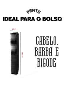 Pente Masculino Preto Kit 24un De Bolso Inquebrável - Preto - Visão 3
