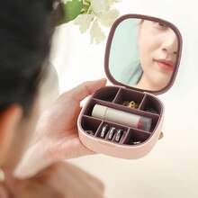 1pc Jewelry Storage Box, Travel Jewelry Box With Mirror Design, Can Store Rings, Earrings, Necklaces And Various Accessories, Perfect Gift - Multicolor - View 5