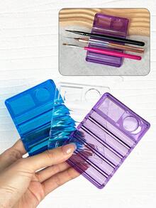 Minimalist Transparent Nail Art Pen Holder, Lightweight Pen Stand With Carved Design, Multifunctional Desktop Storage Tool, Professional Nail Salon Pen Organizer - Multicolor - View 1