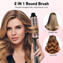 Hatteker Electric Hair Straightening And Curling Brush For Volumizing, Inward Curling, And Styling, Suitable For Long And Short Hair - Black - View 11