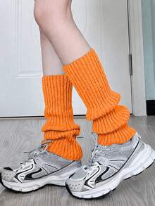 4/1 Pair Color Ribbed Leg Warmers, Soft Stretch Slouchy Knit Long Boot Socks, Cozy Warmers For Lounge, Dance, Street & Fall Winter Wear - Multicolor - View 13
