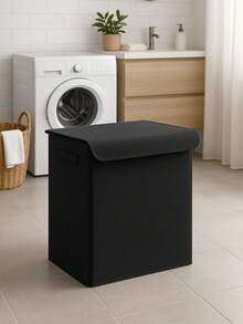 Foldable Laundry Storage Box/Basket With Black Lid For Kids' Room And Toys, 40x50x30 - Black - View 2