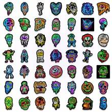10pcs Halloween Funny Neon Skeleton Stickers Waterproof Decorative Stickers Creative Neon Light Decals - Multicolor - View 3