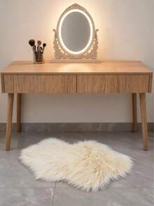 1pc Beige Cloud-Shaped Faux Fur Rug, Soft & Washable Bedroom Or Living Room Floor Mat, Cloud-Shaped, Comfortable & Fashionable Home/Living Room Decor, Girls Bedroom Carpet, Fluffy Cozy Rug For Winter, Best Winter & New Year Gift - Multicolor - View 10