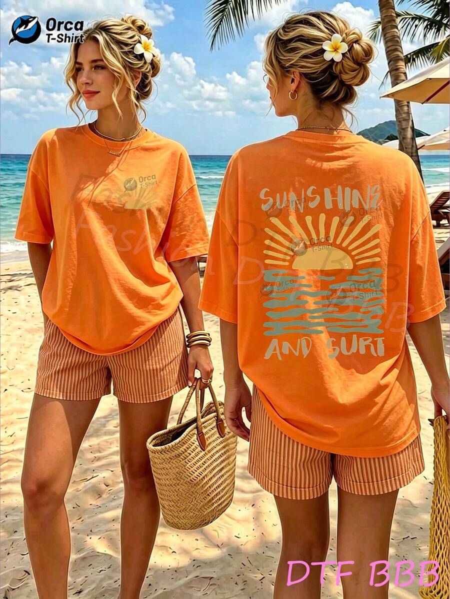 Women T-Shirts - 橘色 - 查看 1