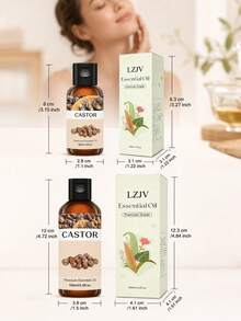 Castor Essential Oil 100ml/30ml, Aromatherapy Oil, Castor Aromatherapy Oil, Suitable For Diffuser, Humidifier, Soap/Candle Making, General Use, Ideal Gift - Castor Oil - View 6