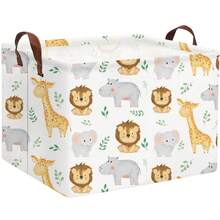 1PC Cute Animal Forest Basket Toy Storage Organizer Rectangular Container Box For Baby Boys Girls Kids Room Playroom Nursery Home Decor Books Supplies Holder - View 8