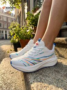 EDIXIM 2026 New Spring/Summer Men's Mesh Breathable Road Running Shoes, Shock-Absorbing Soft Sole Casual Sneakers - White - View 5