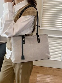 2026 Fashion New High-End Large Capacity Minimalist Elegant Vintage Commuter Shoulder Tote Bag - Black - View 10