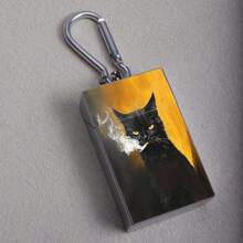 1pc Cat Funny Print Portable Ashtray With Pull-Up Design, Cat Reminder Pattern, Ashtray Gift - One Size Fits All - View 15