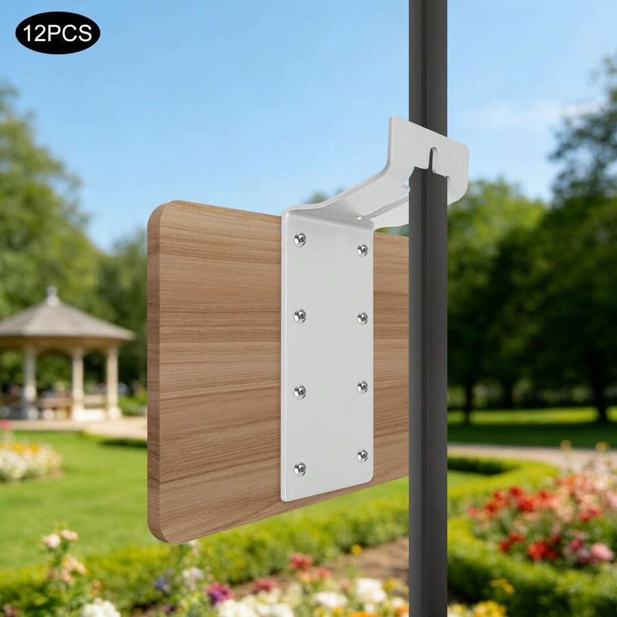 kangten 12PCS Fence Bracket For T Shaped Fence Posts, 12 Pack T Post Brackets, Silver - Silver - View 1