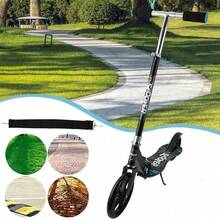 Foldable Outdoor Scooter, 80kg Max Load, Compact Portable Smooth Ride, Ideal For Outdoor Activities, Practical Gift For Family, Friends & Daily Outdoor Leisure Use - Black - View 7