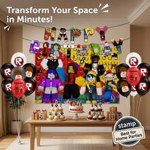 Roblox 12pcs Party Decorations Background Decor, 1Set/15pcs Banner Balloons For Birthday And Graduation Party, Suitable For Thanksgiving, Halloween And Christmas Events, Ideal For Celebrations, Gatherings And Unique Occasions, Holiday Gift - ROBLO Balloon Banner Background - View 7