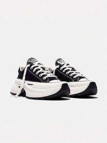 Converse 女款 Chuck Taylor SEASONAL 帆布低筒運動鞋 A18465C - 黑與白 - 查看 3