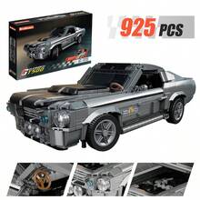 925pcs Balok Bangunan Mobil Balap Klasik Vintage, Model Mobil Abu-abu Perak Keren Realistis, Set Balok Teknologi Perakitan DIY, Mainan Ornamen Dekorasi Meja, Hadiah Halloween/Natal/Ulang Tahun - Model mobil blok klasik - View 13