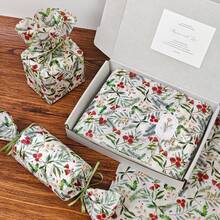 60/30/10 Sheets Christmas Flower And Leaf Pattern Tissue Paper, Christmas Tree, Size 50*35cm, Handmade Wrapping Paper, Easy To Protect Items, Gift Box Filler, Party Decoration - Christmas Style Design, Durable Packaging, Holiday Wrapping, Holiday Decoration - Multicolor - View 2