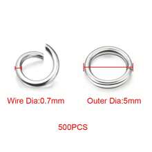 高級防褪色不鏽鋼跳環 500入 3/4/5/6/8mm 開口連接環 手作珠寶飾品配件 - 不銹鋼開口圈 - 查看 11