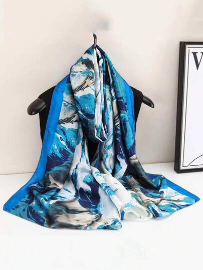 1pc New Women's Floral Print Shawl, Versatile Daily Commute Outfit, Decorative Sun Protection Scarf Wrap