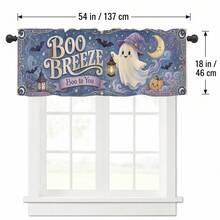 1pc Halloween Cute Ghost Theme Home Decor Curtain, Versatile Short Window Valance, Suitable For Kitchen, Living Room, Bedroom, Holiday Decoration Home Decor Curtain, Versatile Short Window Valance, Suitable For Kitchen, Living Room, Bedroom, Halloween Holiday Decoration - Multicolor - View 3