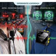 Microfone Lapela Sem Fio H'Maston -11/-12 Profissional Tipo-C e Lightning para iPhone Android Alta Qualidade - -11 (tipo c) - Visão 7