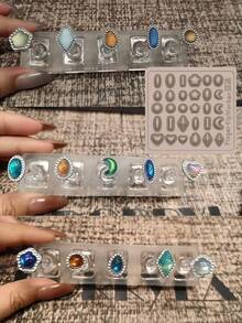 New Versatile Practical Egg-Shaped Gemstone Vintage Nail Art Mold - Clear - View 7