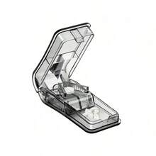 Portable 2-In-1 Pill Cutter & Storage Box, Travel Use, With Stainless Steel Blade, Easily Cut Vitamins And Supplements Into Half Or Quarter, Includes Mini Storage Compartment - one-size - View 13