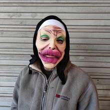 1pc Black Sausage Lips Latex Head Mask, Funny Prank Toy For Friends, Halloween Costume Accessory, Holiday Party, Party Night - Old Woman With Sausage Lips - View 5